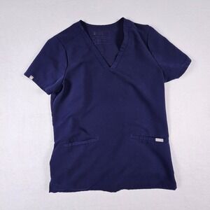 FIGS Casma Scrub‎ Top Women's Size Small Navy Stretch Comfort Medical